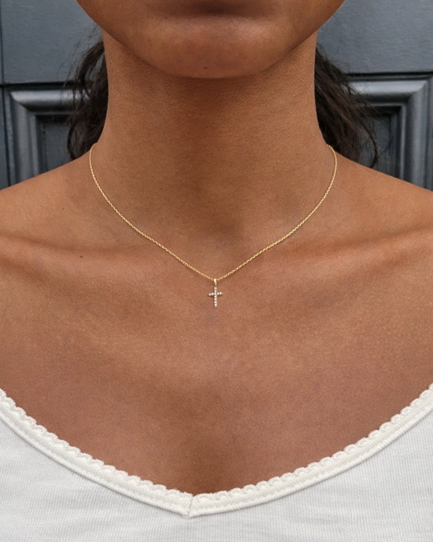 14K Gold-Plated Women's Cross Necklace