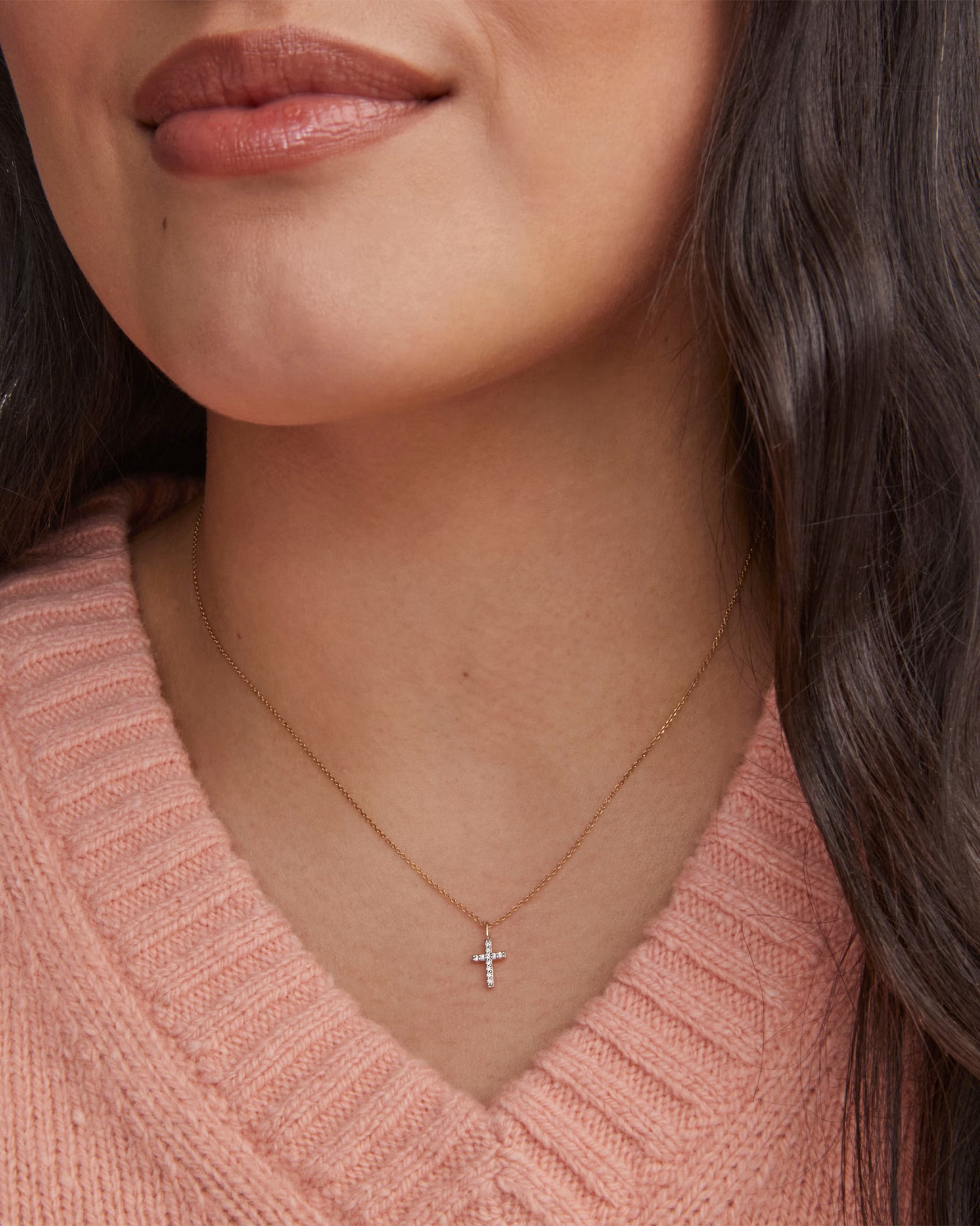 14K Gold-Plated Women's Cross Necklace