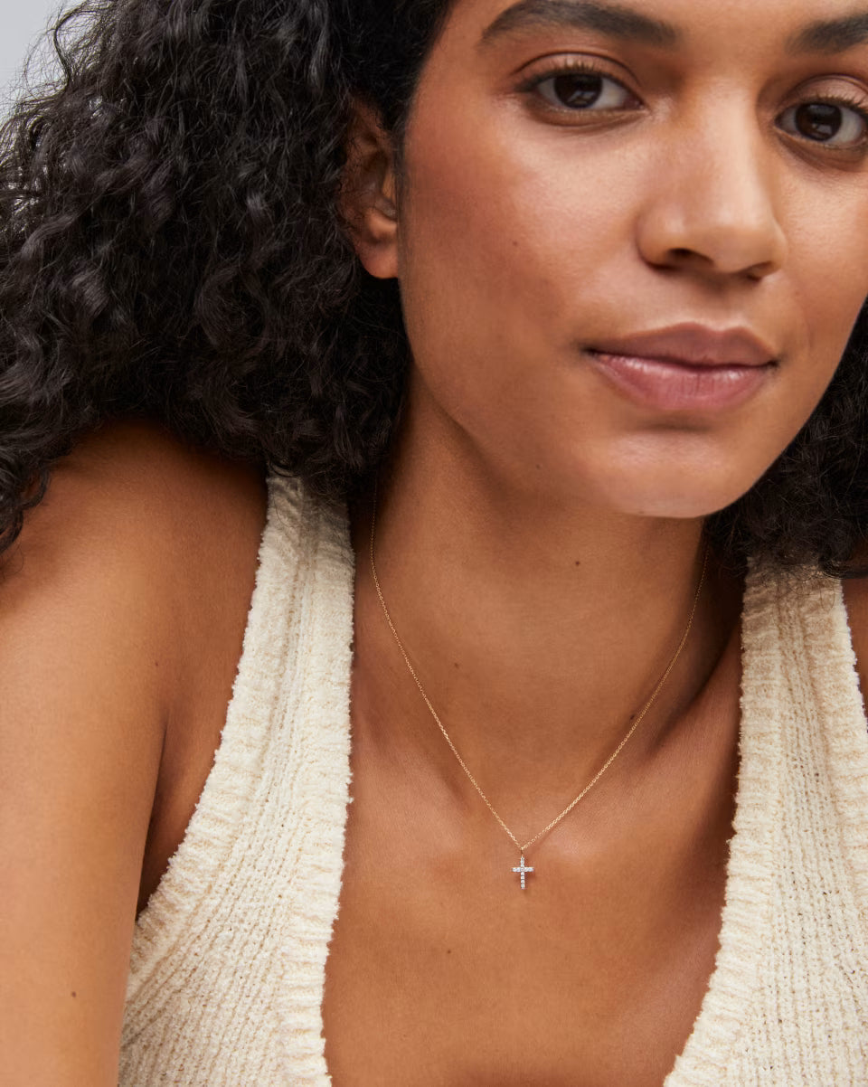 14K Gold-Plated Women's Cross Necklace